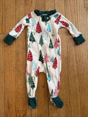 Burts Bees Baby Holiday Tree Print Footie Christmas Pajama